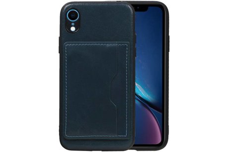 Staand Back Cover 1 Pasjes voor iPhone XR Navy