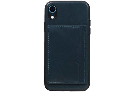 Staand Back Cover 1 Pasjes voor iPhone XR Navy