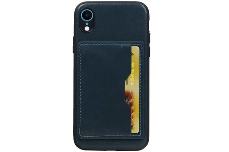 Staand Back Cover 1 Pasjes voor iPhone XR Navy