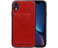 BAOHU Staand Back Cover met 1 Pasjeshouder Hoesje Geschikt voor iPhone XR Rood