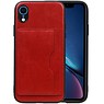 Staand Back Cover 1 Pasjes iPhone XR Rood