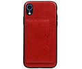 Staand Back Cover 1 Pasjes voor iPhone XR Rood