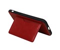 BAOHU Staand Back Cover met 1 Pasjeshouder Hoesje Geschikt voor iPhone XR Rood