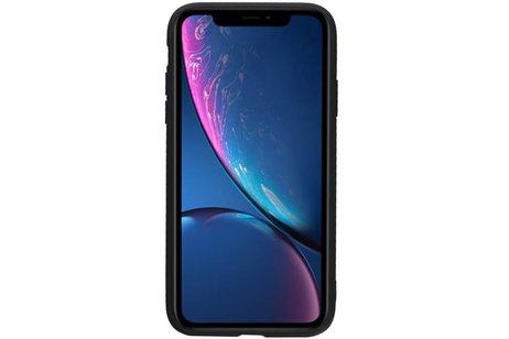 BAOHU Staand Back Cover met 1 Pasjeshouder Hoesje Geschikt voor iPhone XR Rood