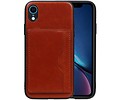 BAOHU Staand Back Cover met 1 Pasjeshouder Hoesje Geschikt voor iPhone XR Bruin