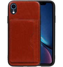 BAOHU Staand Back Cover 1 Pasjes iPhone XR Bruin