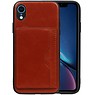 Staand Back Cover 1 Pasjes iPhone XR Bruin