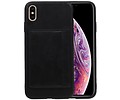 BAOHU Staand Back Cover met 1 Pasjeshouder Hoesje Geschikt voor iPhone XS Max Zwart