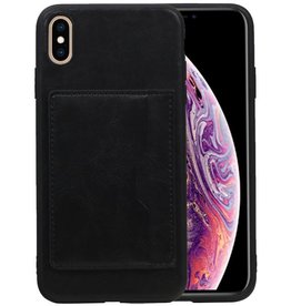 BAOHU Staand Back Cover 1 Pasjes iPhone XS Max Zwart