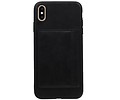 BAOHU Staand Back Cover met 1 Pasjeshouder Hoesje Geschikt voor iPhone XS Max Zwart