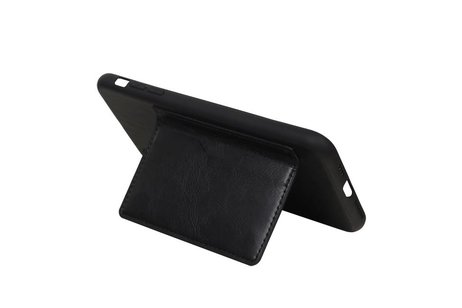 BAOHU Staand Back Cover met 1 Pasjeshouder Hoesje Geschikt voor iPhone XS Max Zwart