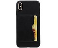 BAOHU Staand Back Cover met 1 Pasjeshouder Hoesje Geschikt voor iPhone XS Max Zwart