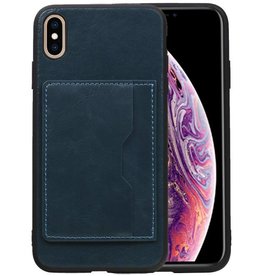 BAOHU Staand Back Cover 1 Pasjes iPhone XS Max Navy