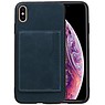 BAOHU Staand Back Cover 1 Pasjes iPhone XS Max Navy