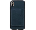 Staand Back Cover 1 Pasjes voor iPhone XS Max Navy