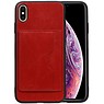 BAOHU Staand Back Cover 1 Pasjes iPhone XS Max Rood