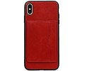 BAOHU Staand Back Cover met 1 Pasjeshouder Hoesje Geschikt voor iPhone XS Max Rood