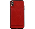 Staand Back Cover 1 Pasjes voor iPhone XS Max Rood