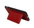 BAOHU Staand Back Cover met 1 Pasjeshouder Hoesje Geschikt voor iPhone XS Max Rood
