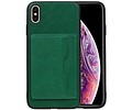 Staand Back Cover 1 Pasjes voor iPhone XS Max Groen