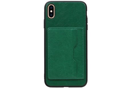 Staand Back Cover 1 Pasjes voor iPhone XS Max Groen