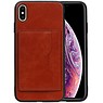 BAOHU Staand Back Cover 1 Pasjes iPhone XS Max Bruin