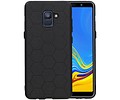 BAOHU Hexagon Hard Case - Hoesje Geschikt voor Samsung Galaxy A8 Plus 2018 Zwart