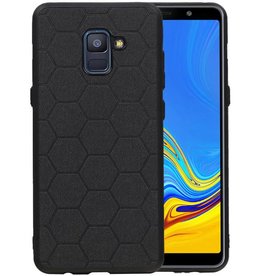 BAOHU Hexagon Hard Case Samsung Galaxy A8 Plus 2018 Zwart