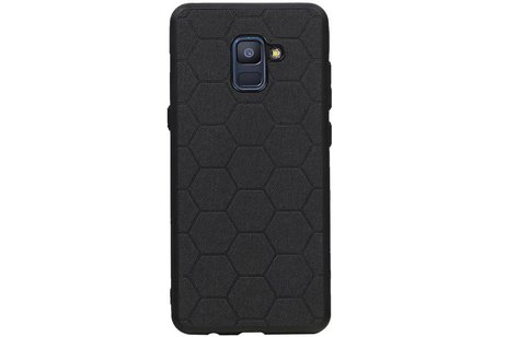 BAOHU Hexagon Hard Case - Hoesje Geschikt voor Samsung Galaxy A8 Plus 2018 Zwart