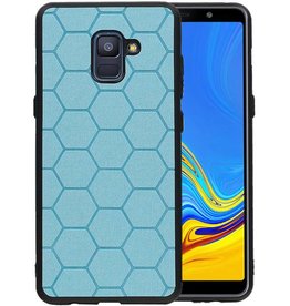BAOHU Hexagon Hard Case Samsung Galaxy A8 Plus 2018 Blauw