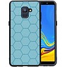 BAOHU Hexagon Hard Case Samsung Galaxy A8 Plus 2018 Blauw