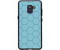 BAOHU Hexagon Hard Case - Hoesje Geschikt voor Samsung Galaxy A8 Plus 2018 Blauw