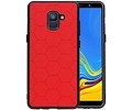 BAOHU Hexagon Hard Case - Hoesje Geschikt voor Samsung Galaxy A8 Plus 2018 Rood