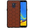BAOHU Hexagon Hard Case - Hoesje Geschikt voor Samsung Galaxy A8 Plus 2018 Bruin