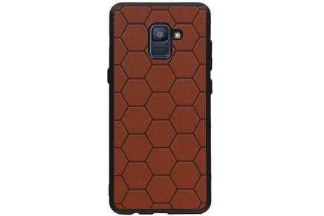 Hexagon Hard Case voor Samsung Galaxy A8 Plus 2018 Bruin