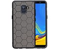 BAOHU Hexagon Hard Case - Hoesje Geschikt voor Samsung Galaxy A8 Plus 2018 Grijs