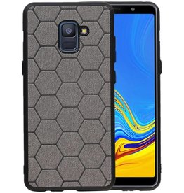 BAOHU Hexagon Hard Case Samsung Galaxy A8 Plus 2018 Grijs