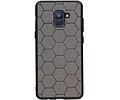 BAOHU Hexagon Hard Case - Hoesje Geschikt voor Samsung Galaxy A8 Plus 2018 Grijs