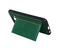 BAOHU Staand Back Cover met 1 Pasjeshouder Hoesje Geschikt voor Samsung Galaxy A6 2018 Groen