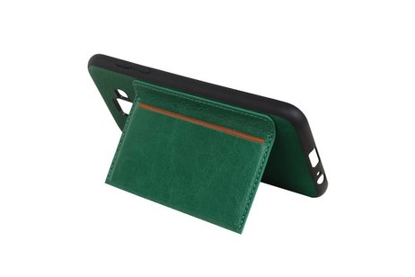 BAOHU Staand Back Cover met 1 Pasjeshouder Hoesje Geschikt voor Samsung Galaxy A6 2018 Groen