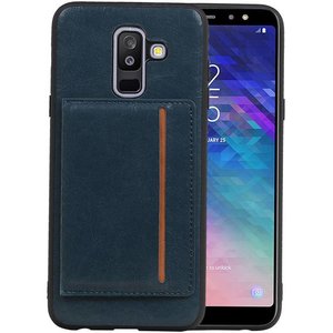 Staand Back Cover 1 Pasjes voor Galaxy A6 Plus 2018 Navy