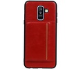 Staand Back Cover 1 Pasjes voor Galaxy A6 Plus 2018 Rood