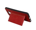 BAOHU Staand Back Cover met 1 Pasjeshouder Hoesje Geschikt voor Samsung Galaxy A6 Plus 2018 Rood