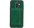 BAOHU Staand Back Cover met 1 Pasjeshouder Hoesje Geschikt voor Samsung Galaxy A6 Plus 2018 Groen