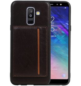 BAOHU Staand Back Cover 1 Pasjes Galaxy A6 Plus 2018 Mocca