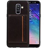 BAOHU Staand Back Cover 1 Pasjes Galaxy A6 Plus 2018 Mocca