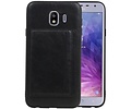 Staand Back Cover 1 Pasjes voor Galaxy J4 Zwart