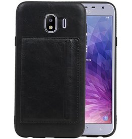 BAOHU Staand Back Cover 1 Pasjes voor Samsung Galaxy J4 Zwart