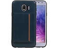 Staand Back Cover 1 Pasjes voor Galaxy J4 Navy