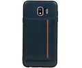 BAOHU Staand Back Cover met 1 Pasjeshouder Hoesje Geschikt voor Samsung Galaxy J4 Navy